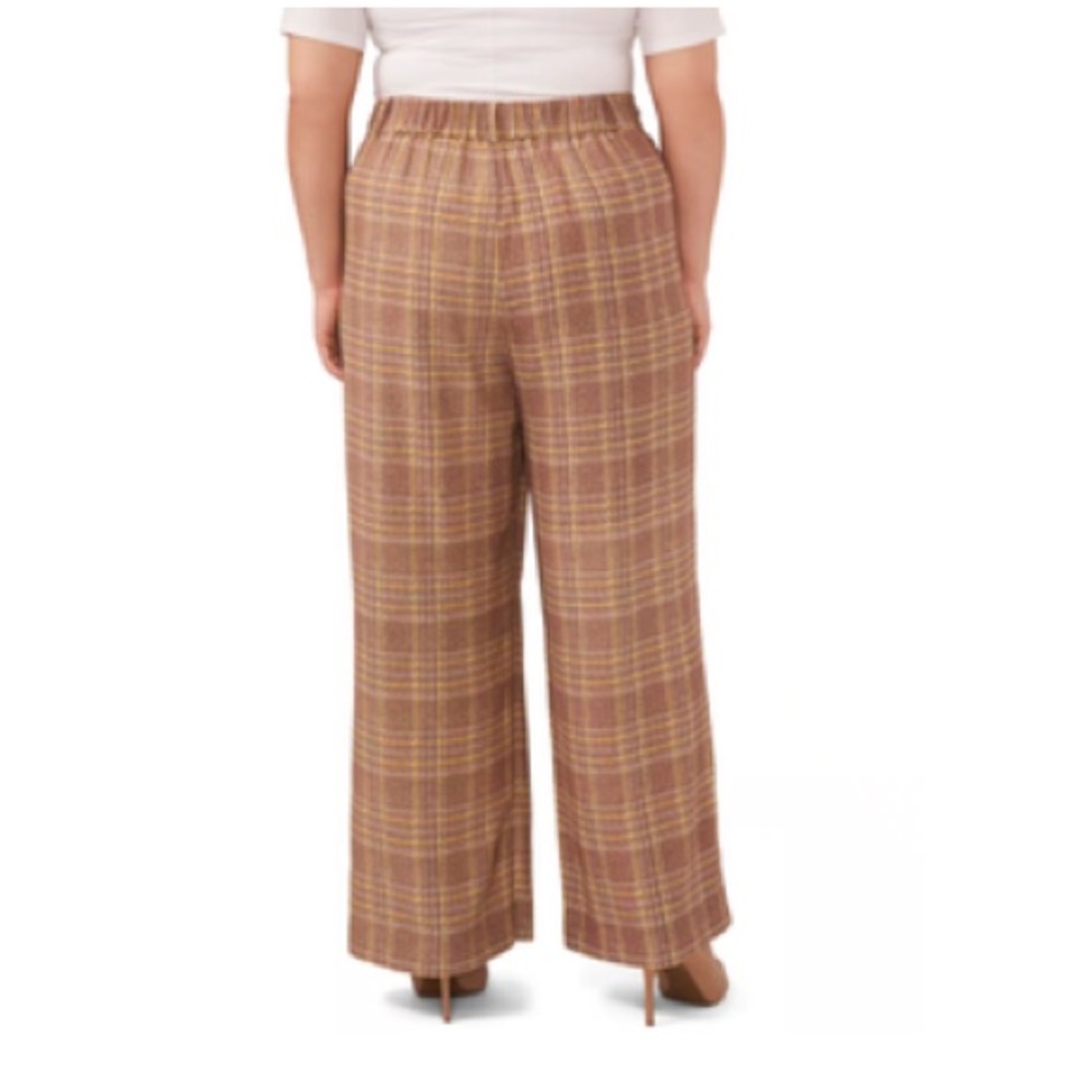 Vince Camuto Plaid Pleated Wide-Leg Pants (Plus Size) - Picture 4 of 15